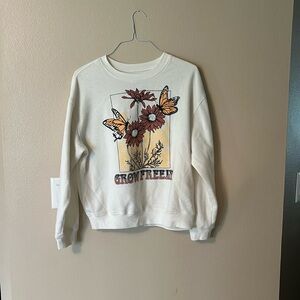 White graphic crewneck